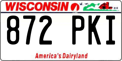 WI license plate 872PKI