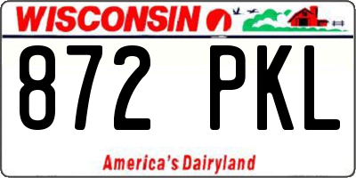 WI license plate 872PKL