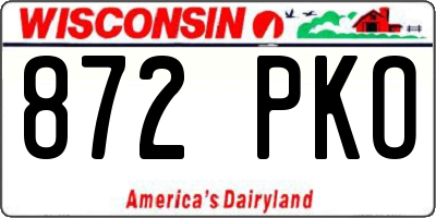 WI license plate 872PKO