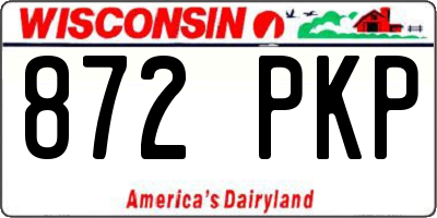 WI license plate 872PKP