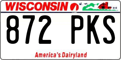 WI license plate 872PKS