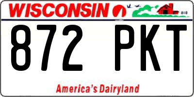WI license plate 872PKT