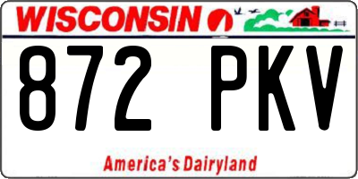 WI license plate 872PKV