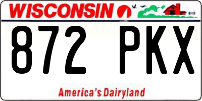 WI license plate 872PKX