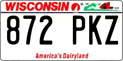 WI license plate 872PKZ