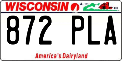 WI license plate 872PLA