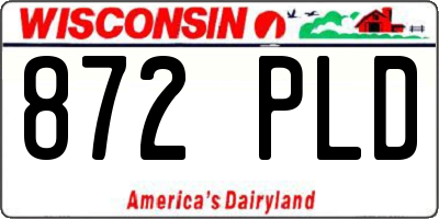 WI license plate 872PLD