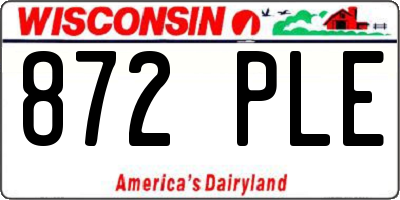 WI license plate 872PLE