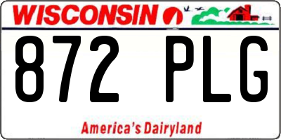 WI license plate 872PLG