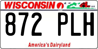 WI license plate 872PLH