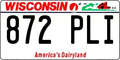 WI license plate 872PLI