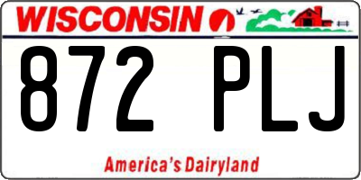WI license plate 872PLJ