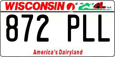 WI license plate 872PLL