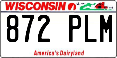 WI license plate 872PLM