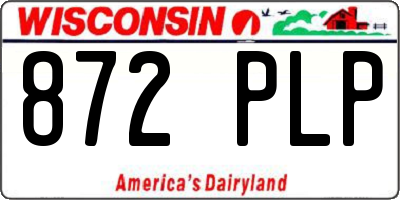 WI license plate 872PLP