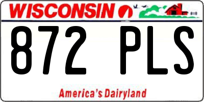 WI license plate 872PLS