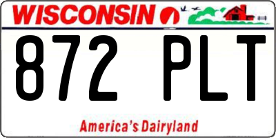 WI license plate 872PLT