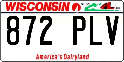 WI license plate 872PLV