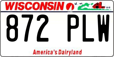 WI license plate 872PLW