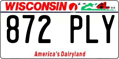 WI license plate 872PLY