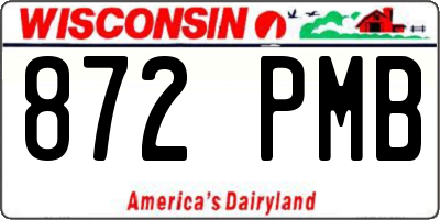 WI license plate 872PMB