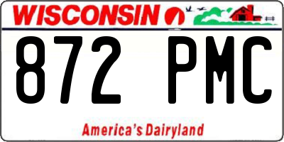 WI license plate 872PMC