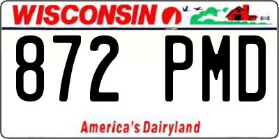 WI license plate 872PMD