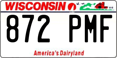 WI license plate 872PMF