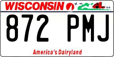 WI license plate 872PMJ