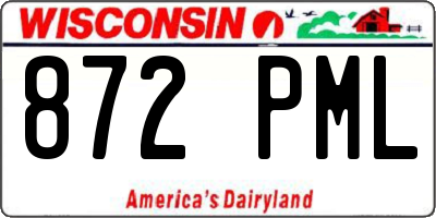 WI license plate 872PML
