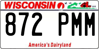 WI license plate 872PMM