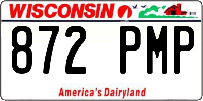 WI license plate 872PMP