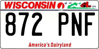 WI license plate 872PNF
