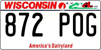 WI license plate 872POG