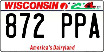 WI license plate 872PPA