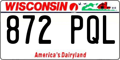 WI license plate 872PQL