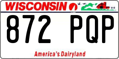 WI license plate 872PQP