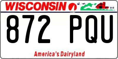 WI license plate 872PQU