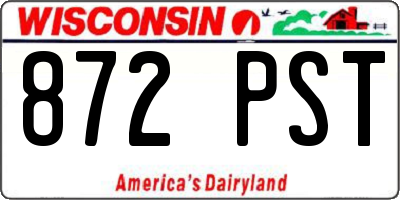 WI license plate 872PST