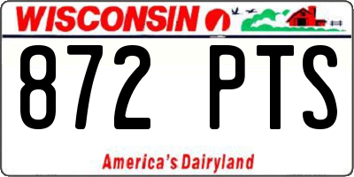 WI license plate 872PTS