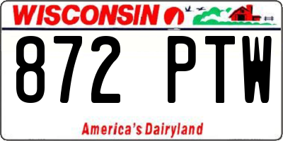 WI license plate 872PTW