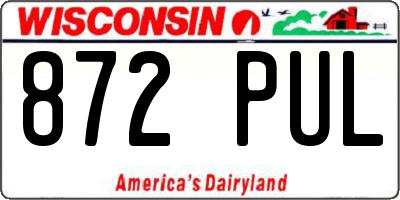 WI license plate 872PUL