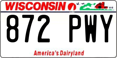 WI license plate 872PWY
