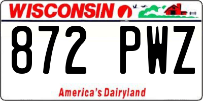 WI license plate 872PWZ