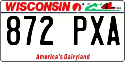 WI license plate 872PXA