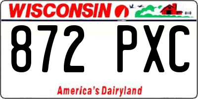WI license plate 872PXC