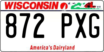 WI license plate 872PXG
