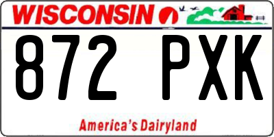 WI license plate 872PXK