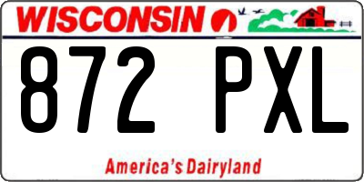 WI license plate 872PXL