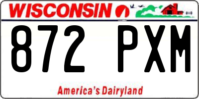 WI license plate 872PXM